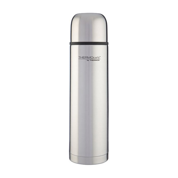 NEW Thermos Thermocafe Vacuum Insulated Stainless Steel Slimline Flask 1L Gift! 