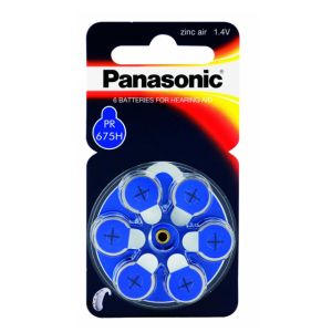 Panasonic ZA675 Hearing Aid Battery 6pk