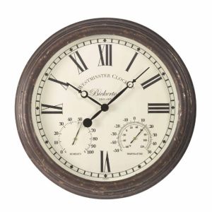 Bickerton Clock Thermometer Hygrometer 15"