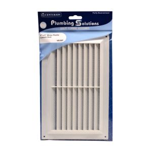 White Plastic Louvred Vent with flyscreen: 229 x 152mm