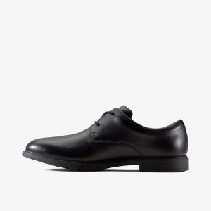 Clarks Boys Scala Loop Youth Black Leather - G (Wide) Fit