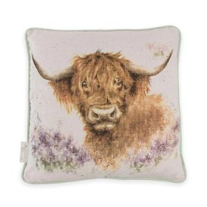 Wrendale 'Highland Heathers' Highland Cow Cushion - 40cm