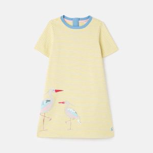 216528 Rosalee Short Sleeve A Line Dress Yellow