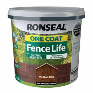 Ronseal One Coat Fence Life 5L - Medium Oak