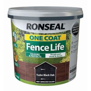 Ronseal One Coat Fence Life 5L - Tudor Black Oak