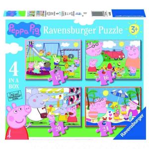 Children's Puzzle Peppa Pig, 4 in a Box - 12 + 16 + 20 + 24 Pieces Puzzle