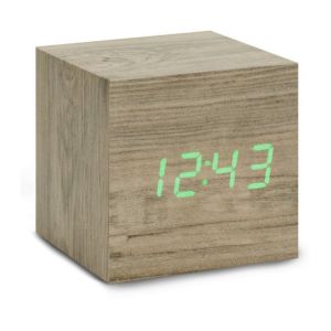 Gingko Cube Clock Ash