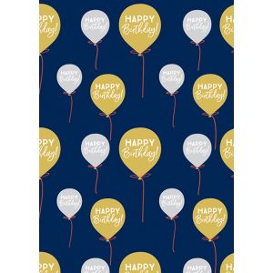 Think of Me Balloons Blue 2m Roll Wrap