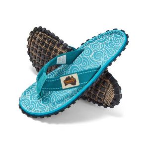 Gumbies Islander Flip-Flops Turquoise Swirl