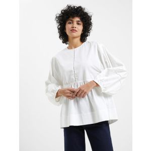 French Connection Sindey Embroidered Peplum Top