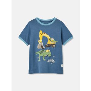 Joules Archie Blue Dinosaur Artwork T-Shirt