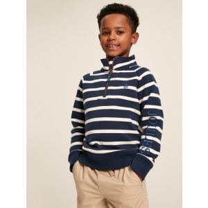 Joules Finn Navy Striped Quarter Zip Sweatshirt - 2 colours available
