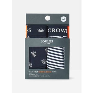 Joules Crown Joules Navy Crest Cotton Boxer Briefs (2 Pack) - 3 colours available