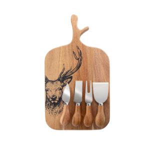 Taylors Eye Witness Stag 4 piece cheese & knife board set