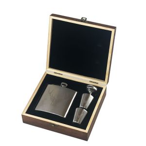 Stag Hip Flask and Cup set