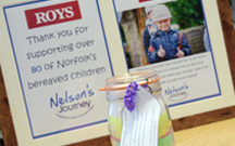Memory Jar from Nelson's Journey in recognition of Roys' support in 2018