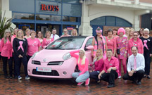 Roys staff in pink for Wear it Pink Day